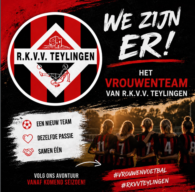 Teylingen start competitie 2026-2027 met een damesteam!