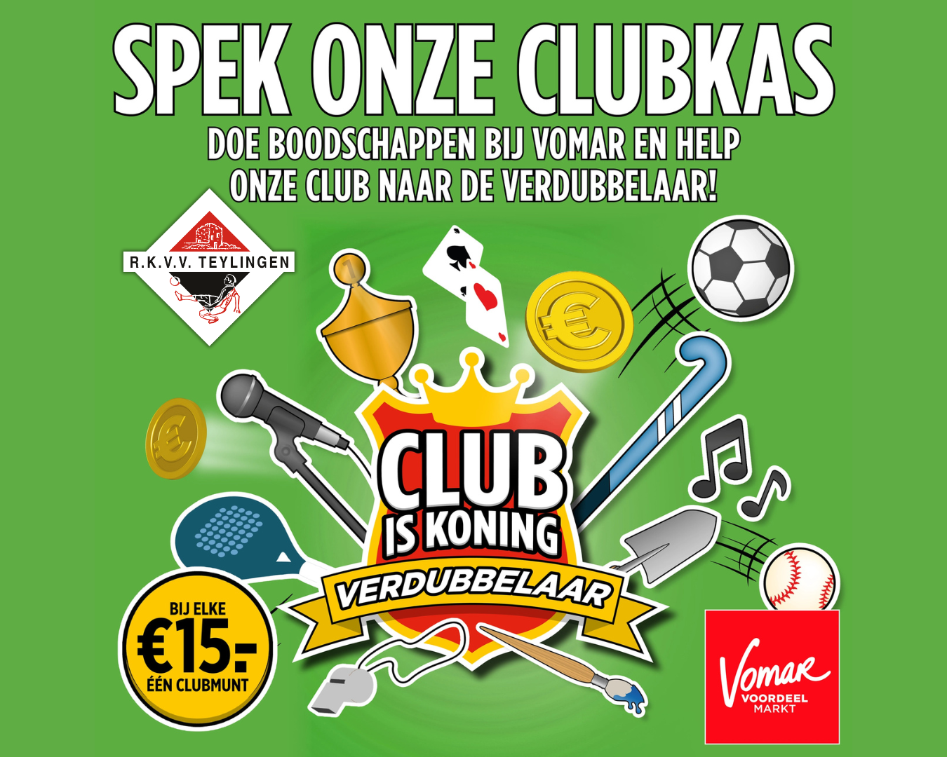 Doe boodschappen bij Vomar en help onze Club naar de Verdubbelaar!