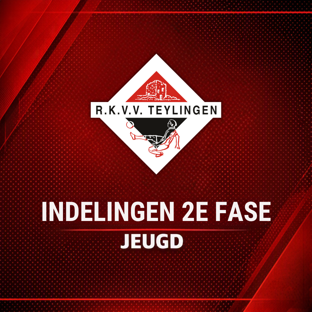 Indeling jeugdteams 2e Fase